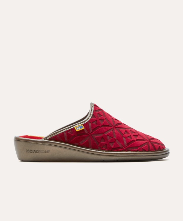 nordikas ZAPATILLAS DE CASA MUJER TERCIOPELO ROJO Rebajas baratas