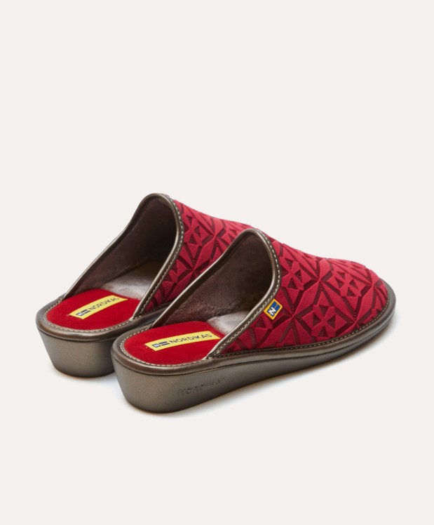 nordikas ZAPATILLAS DE CASA MUJER TERCIOPELO ROJO Rebajas baratas