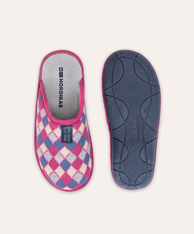 nordikas ZAPATILLAS DE CASA MUJER ARLEQUIN FRESA Devoluciones gratuitas