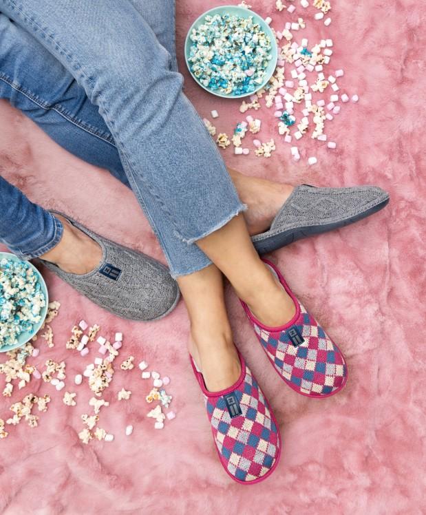 nordikas ZAPATILLAS DE CASA MUJER ARLEQUIN FRESA Devoluciones gratuitas
