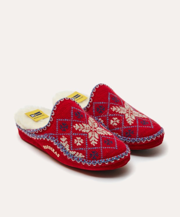 nordikas ZAPATILLAS DE CASA MUJER SNOW ROJO Tienda de fábrica