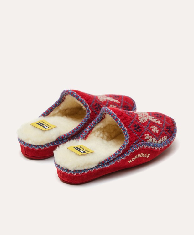 nordikas ZAPATILLAS DE CASA MUJER SNOW ROJO Tienda de fábrica
