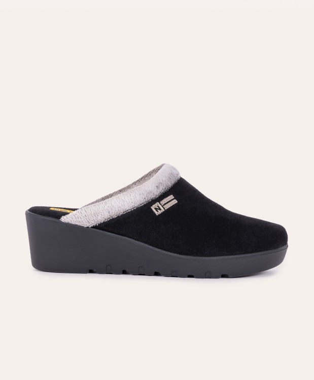 nordikas ZAPATILLAS DE CASA MUJER AFELPADO NEGRO ÚLTIMAS EDICIONES