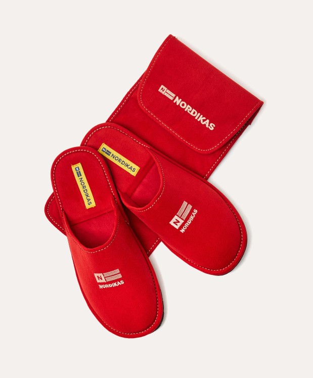 nordikas ZAPATILLAS DE VIAJE MUJER MICROSUED ROJO Descuento por venta flash