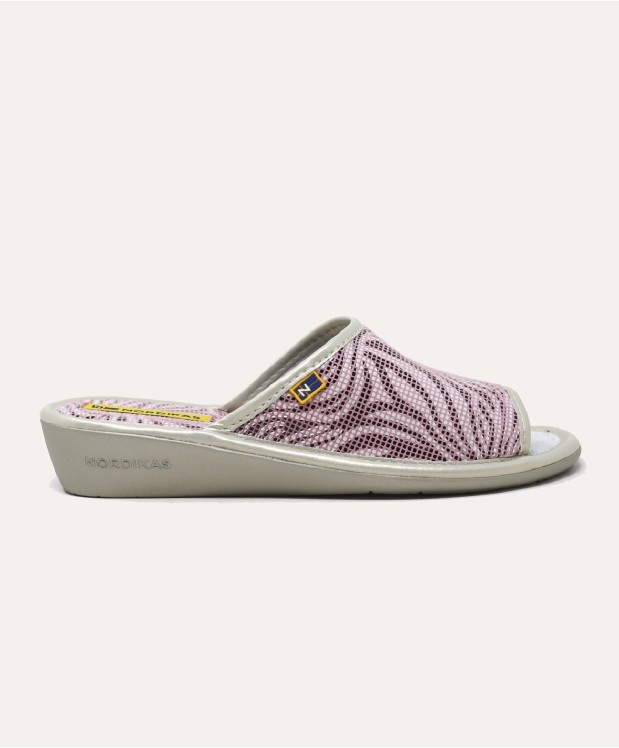 nordikas ZAPATILLAS DE CASA MUJER PIEL CEBRA ROSA Los más vendidos