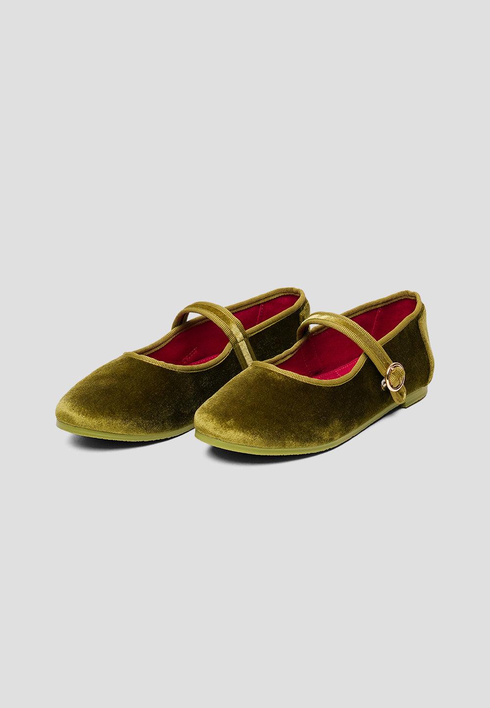 paez MARY JANE VELVET SYCAMORE GREEN Envío internacional gratuito