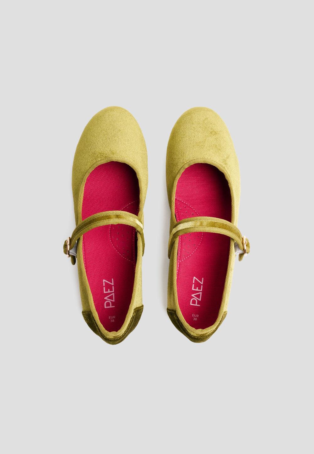 paez MARY JANE VELVET SYCAMORE GREEN Envío internacional gratuito