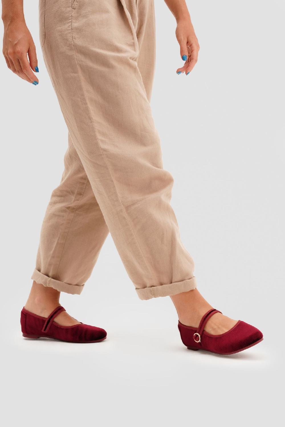 paez MARY JANE VELVET BURGUNDY Ahorra y exporta
