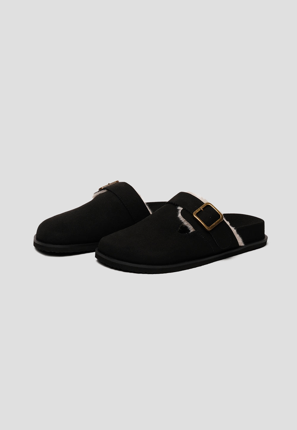 paez CLOG VEGAN SUEDE TRUFFLED BLACK Precio ultrabajo