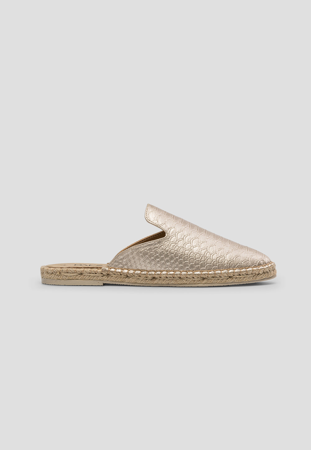 paez MULE VEGAN LEATHER SNAKE GOLD Libre de impuestos