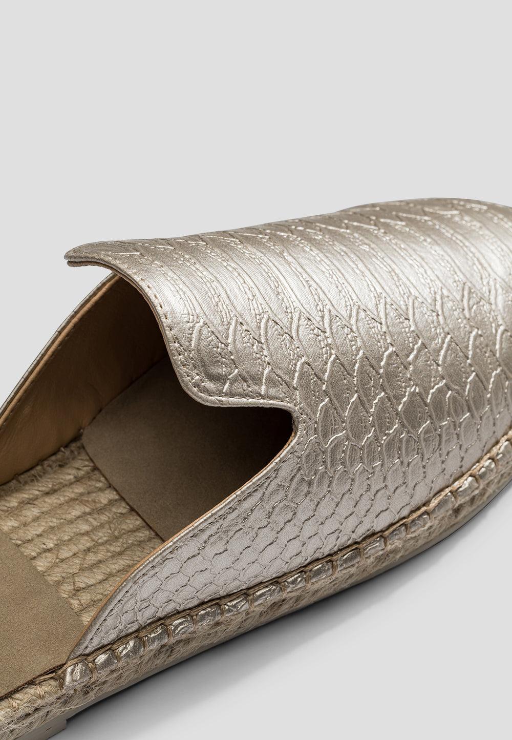 paez MULE VEGAN LEATHER SNAKE GOLD Libre de impuestos