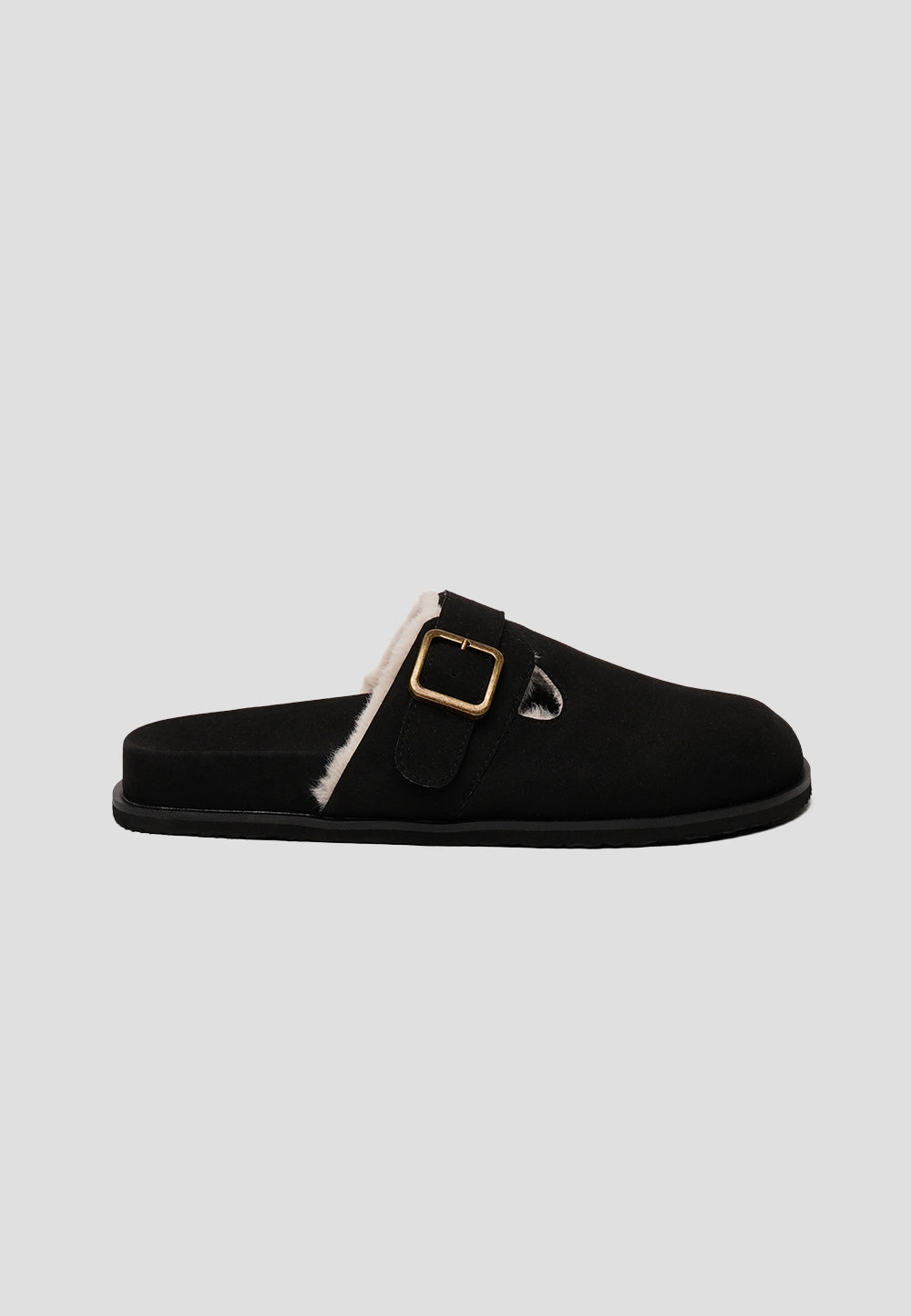 paez CLOG VEGAN SUEDE TRUFFLED BLACK Ofertas de temporada