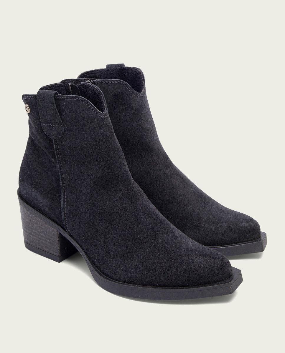 porronet BOTINES COWBOY DE PIEL CARBÓN CON CREMALLERA HEBE Promoción trimestral