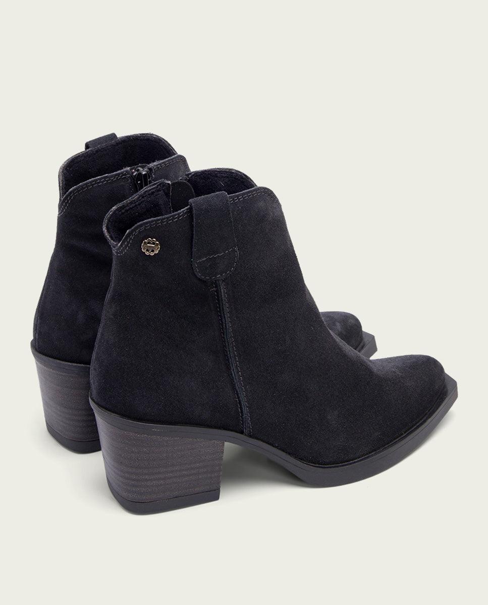 porronet BOTINES COWBOY DE PIEL CARBÓN CON CREMALLERA HEBE Promoción trimestral