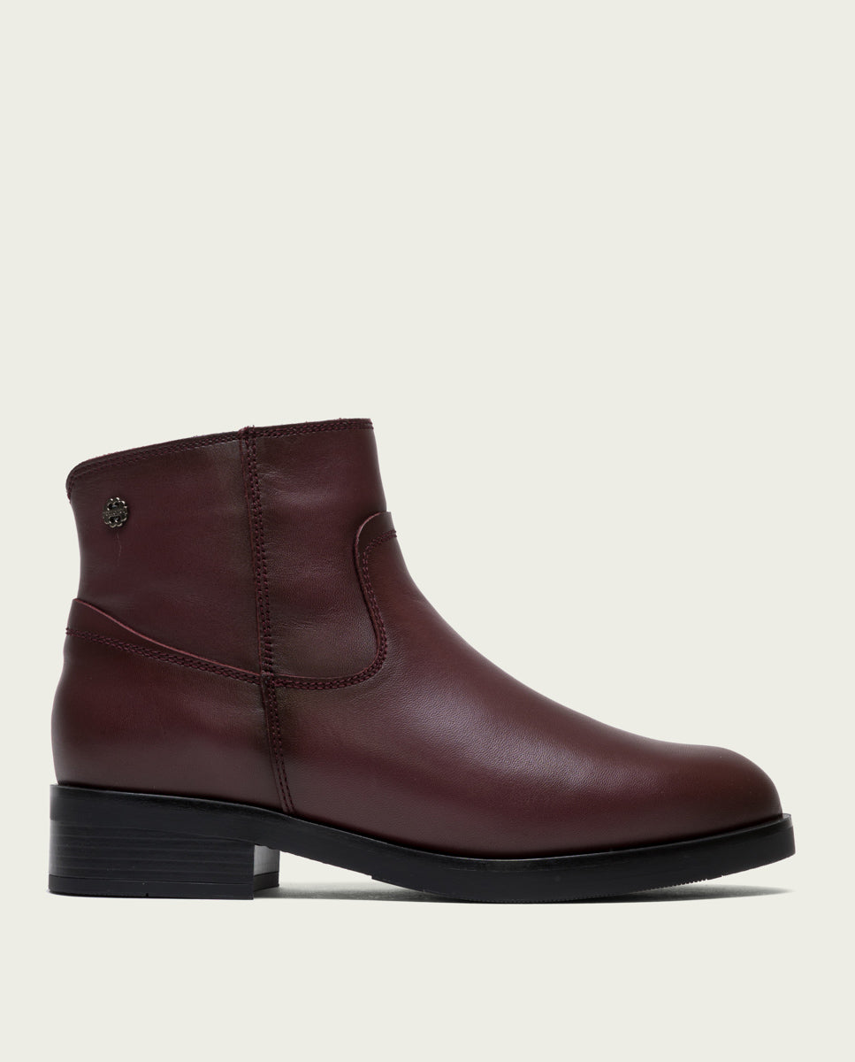 porronet BOTINES DE PIEL BURDEOS CON CREMALLERA EINES Grandes descuentos