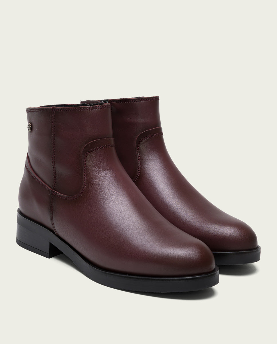 porronet BOTINES DE PIEL BURDEOS CON CREMALLERA EINES Grandes descuentos