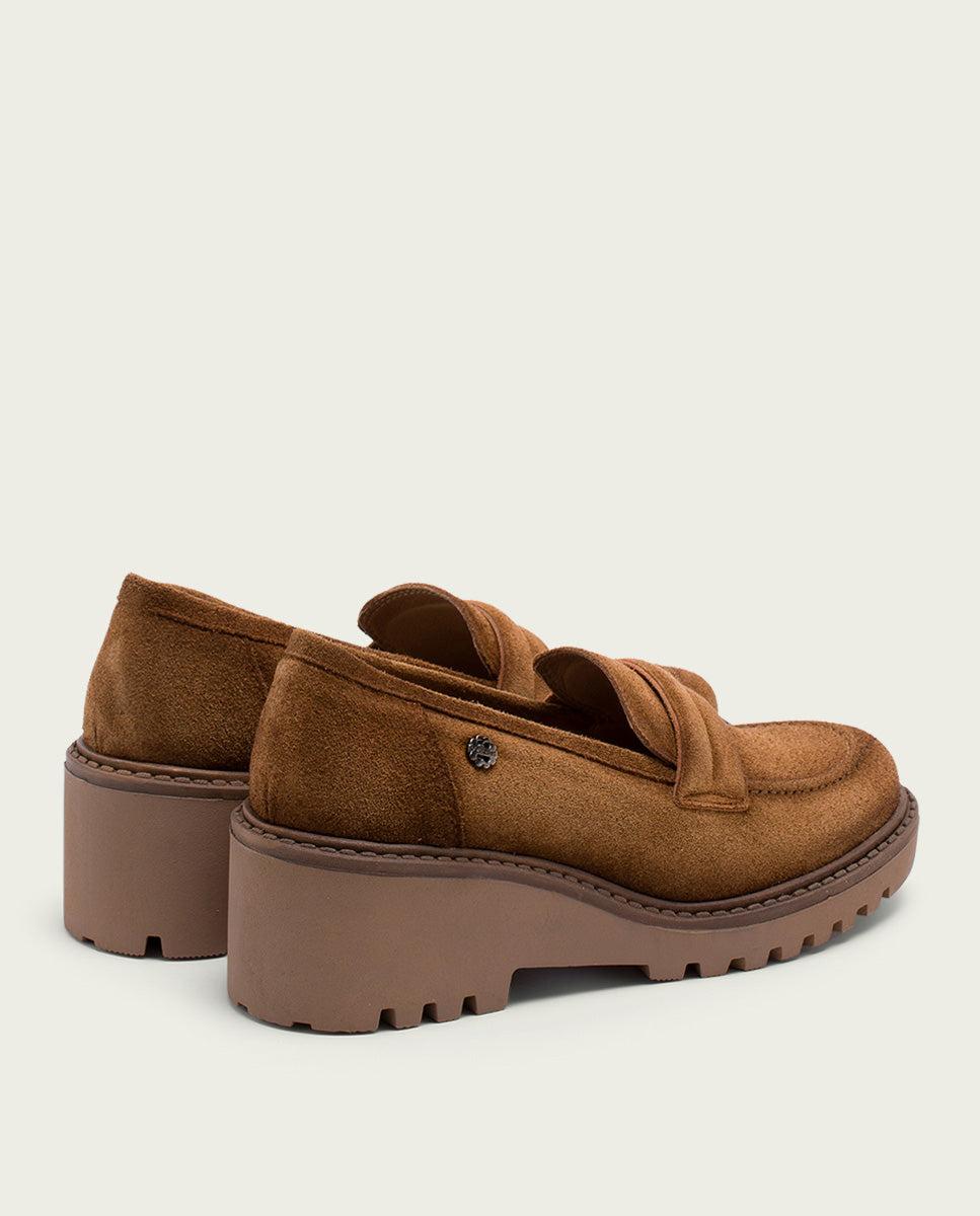 porronet MOCASINES DE PIEL CON CUÑA CUERO LAIA Liquidación