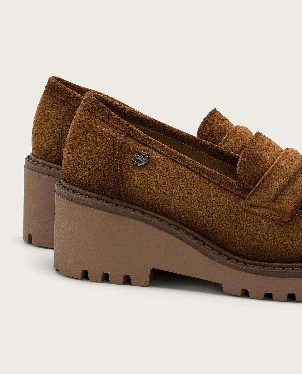 porronet MOCASINES DE PIEL CON CUÑA CUERO LAIA Liquidación