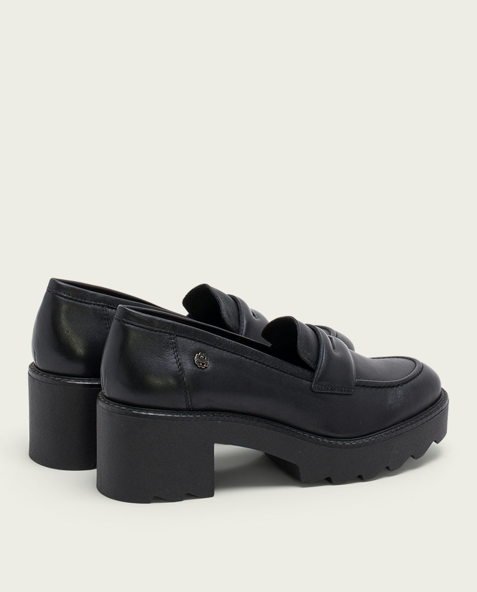 porronet MOCASINES DE PIEL CON TACÓN NEGRO MABEL Limitado a 3 días