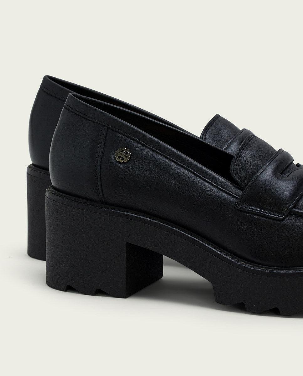 porronet MOCASINES DE PIEL CON TACÓN NEGRO MABEL Limitado a 3 días