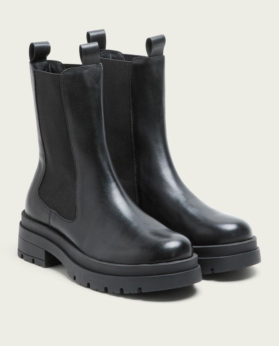 porronet BOTINES TRACK PIEL NEGROS CON ELÁSTICOS NAÍN Rebajas de fin de temporada