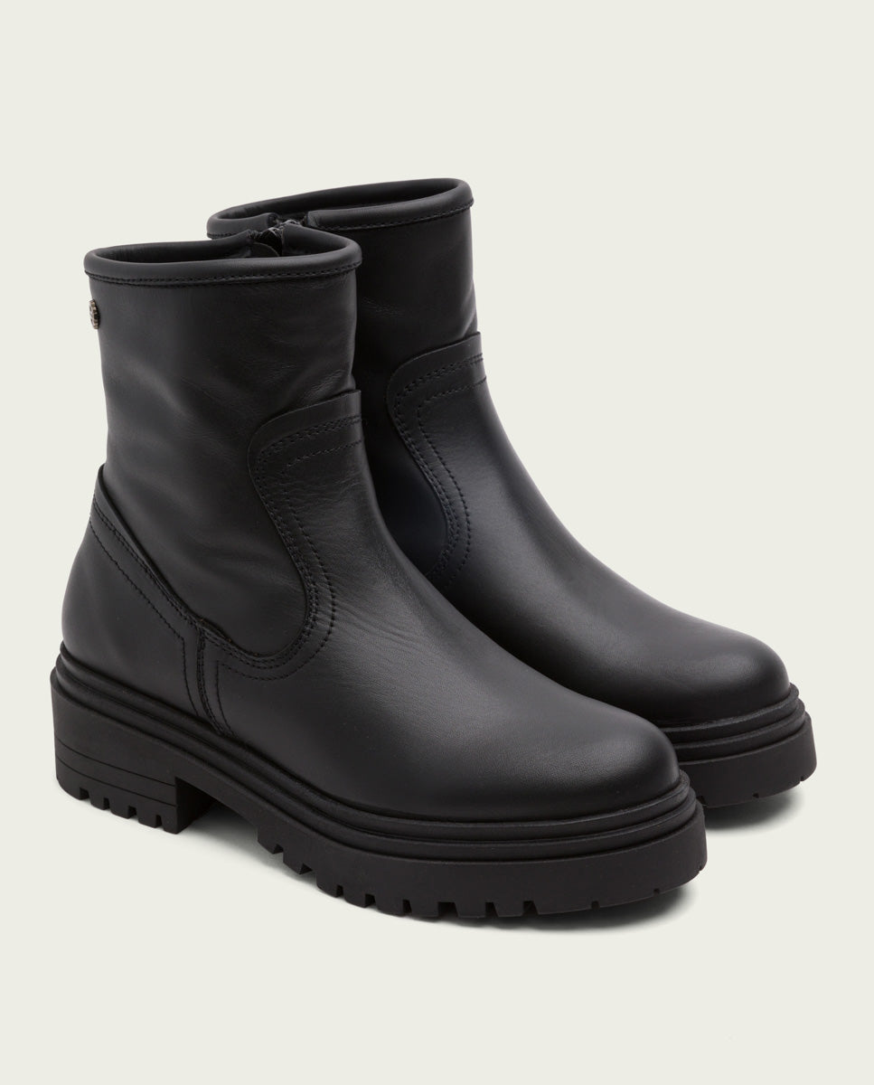 porronet BOTINES DE PIEL NEGROS CON CREMALLERA FIALA Precio ultrabajo