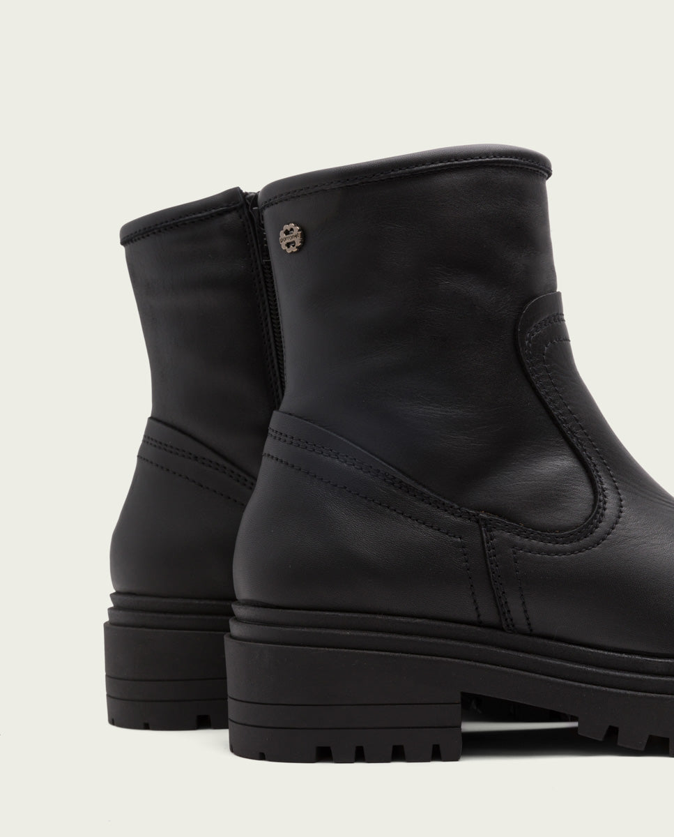 porronet BOTINES DE PIEL NEGROS CON CREMALLERA FIALA Precio ultrabajo