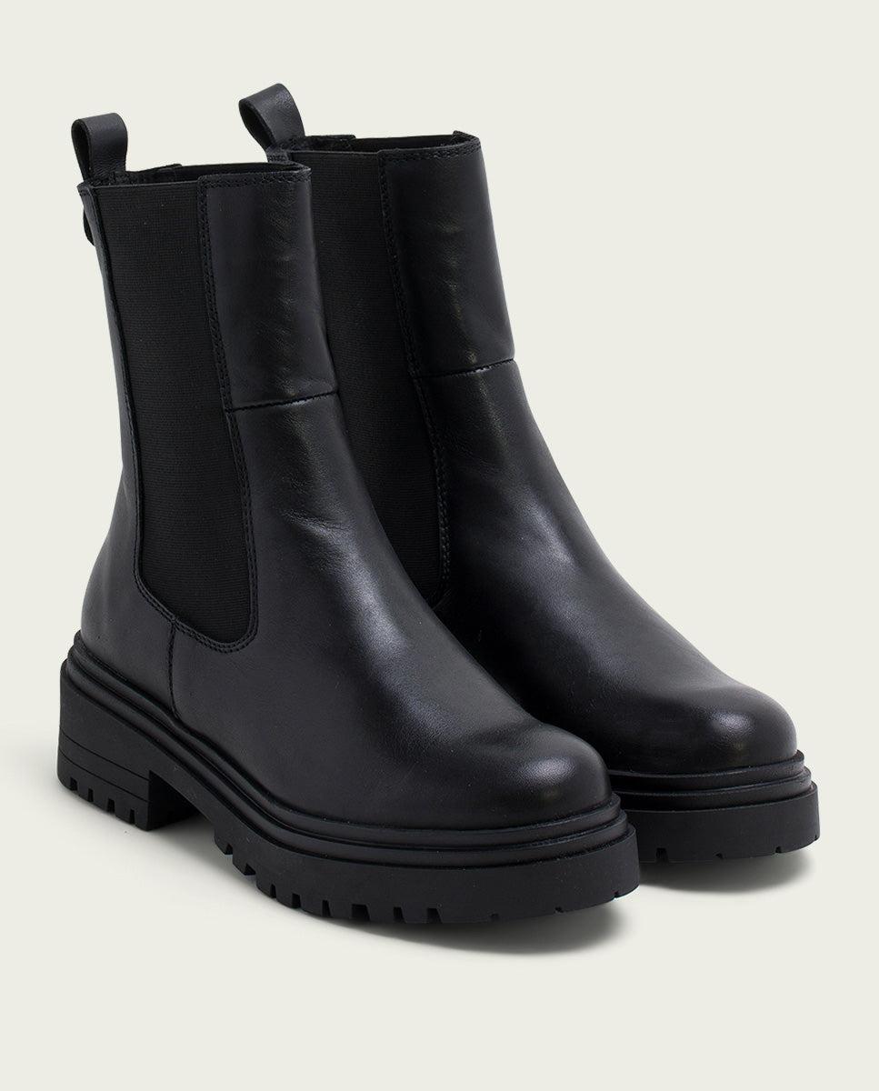 porronet BOTINES DE PIEL NEGROS CON ELASTICOS FILIS Rebajas