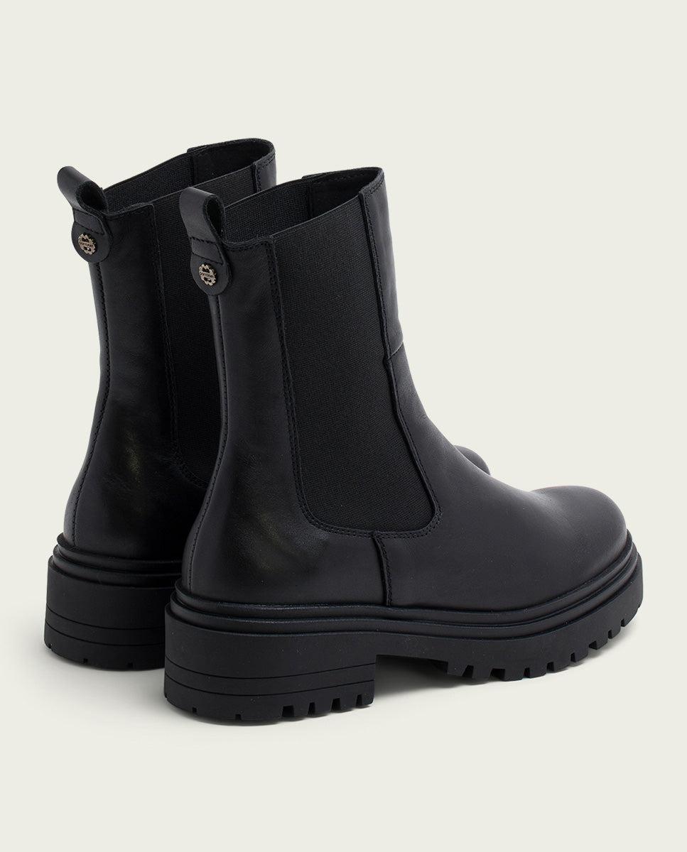 porronet BOTINES DE PIEL NEGROS CON ELASTICOS FILIS Rebajas