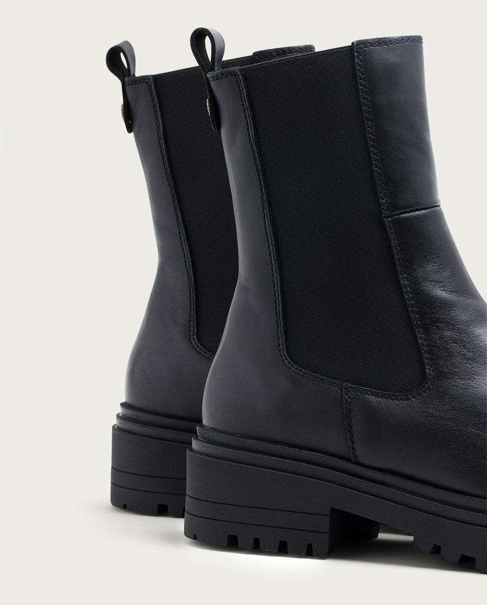 porronet BOTINES DE PIEL NEGROS CON ELASTICOS FILIS Rebajas