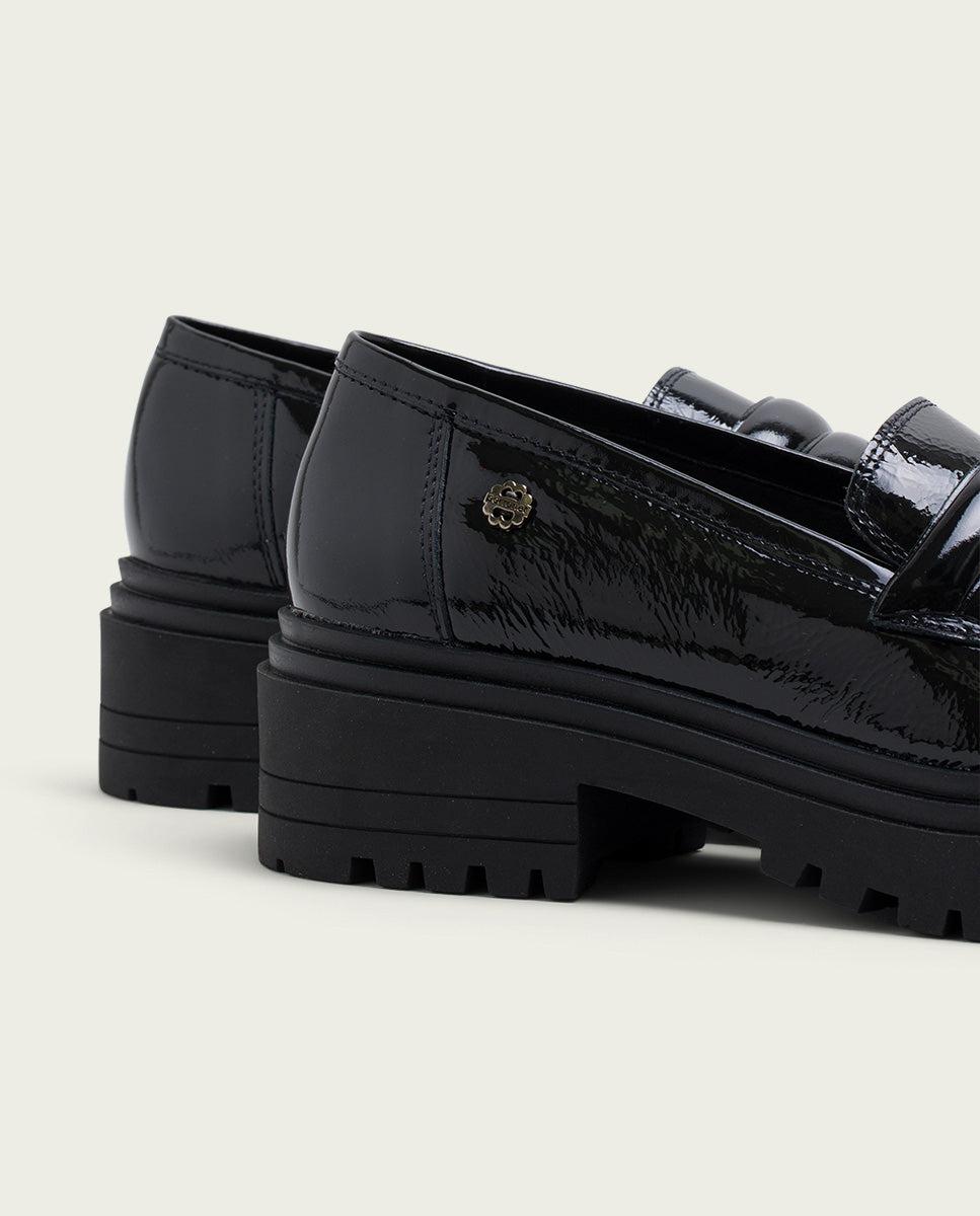 porronet MOCASINES DE PIEL CHAROL NEGROS FAYE En oferta