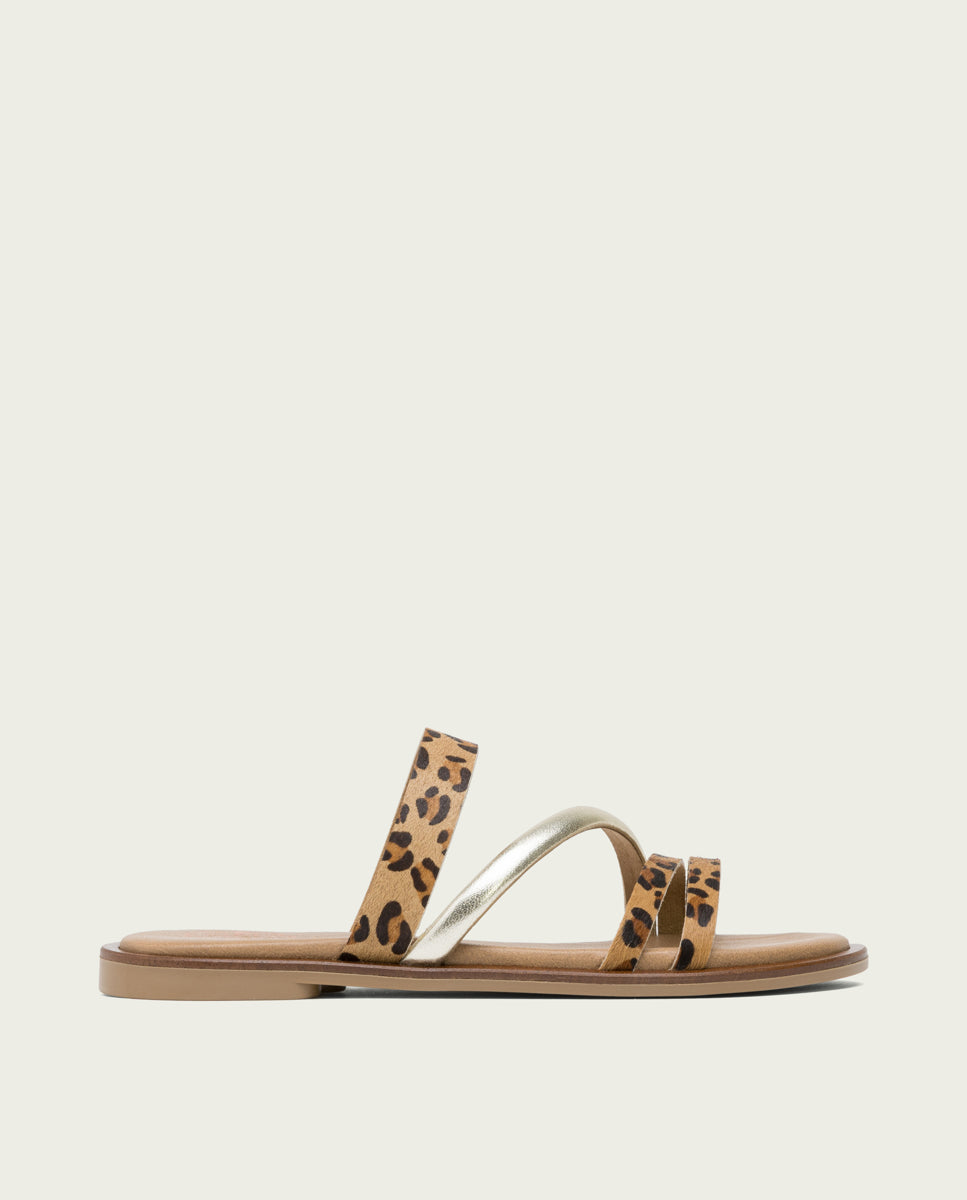 porronet SANDALIA PLANA PIEL ANIMAL PRINT CAREY Los más vendidos