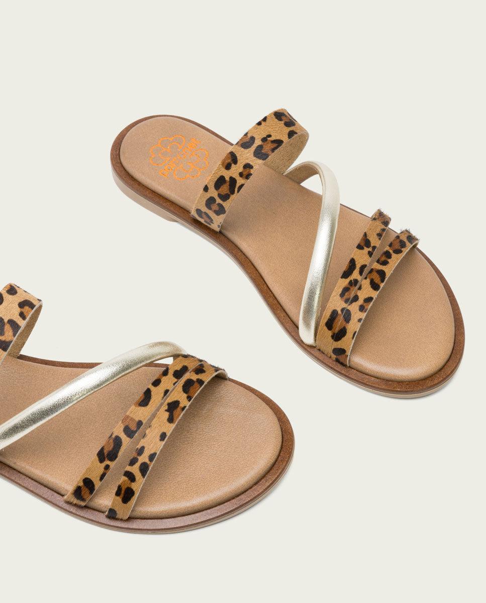 porronet SANDALIA PLANA PIEL ANIMAL PRINT CAREY Los más vendidos