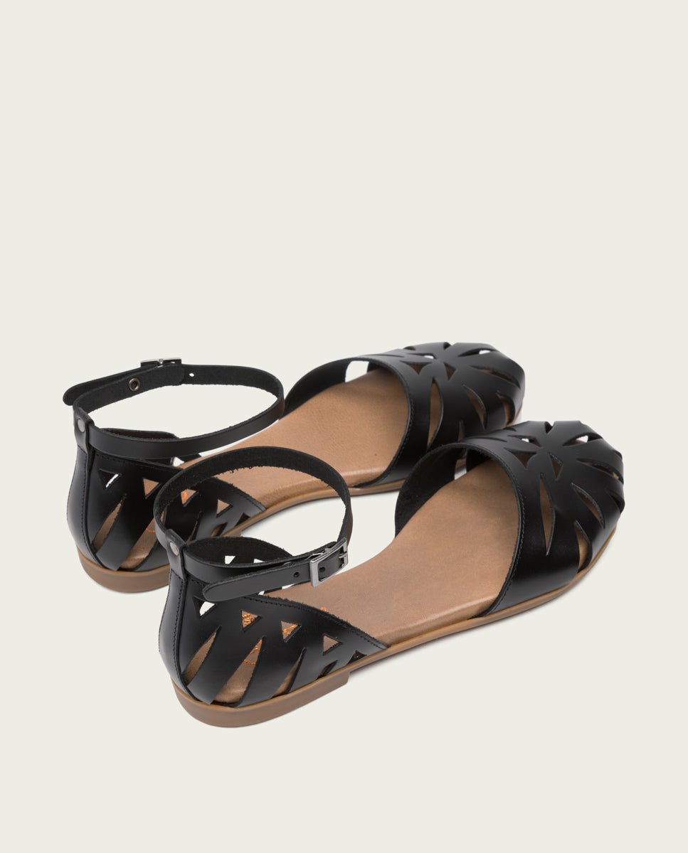 porronet SANDALIA PLANA PIEL NEGRO BETH Descuento