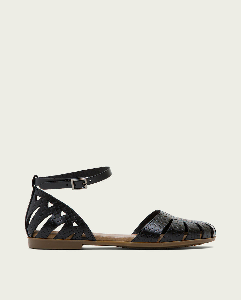porronet SANDALIA PLANA PIEL NEGRA BECCA Oferta especial