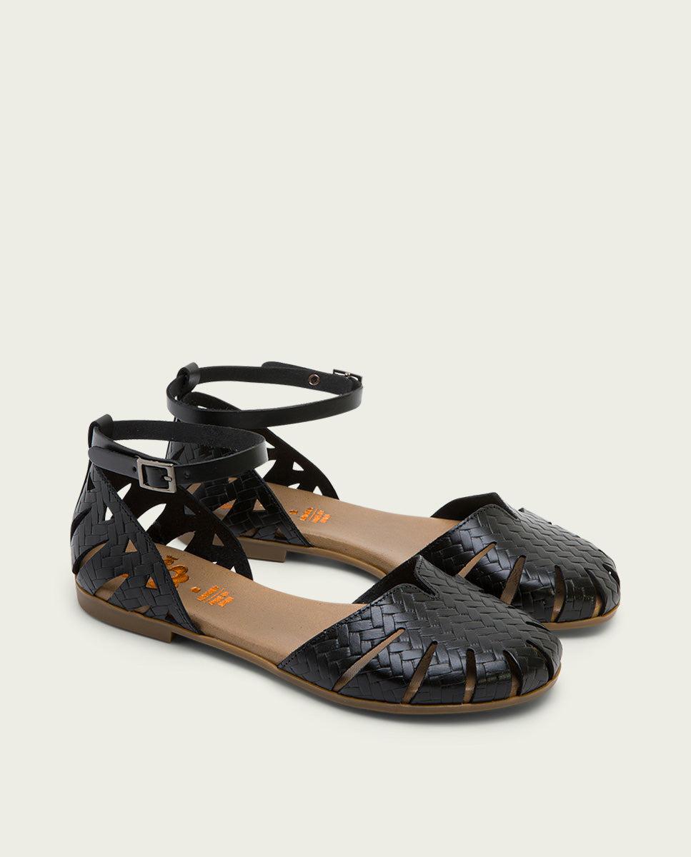 porronet SANDALIA PLANA PIEL NEGRA BECCA Oferta especial