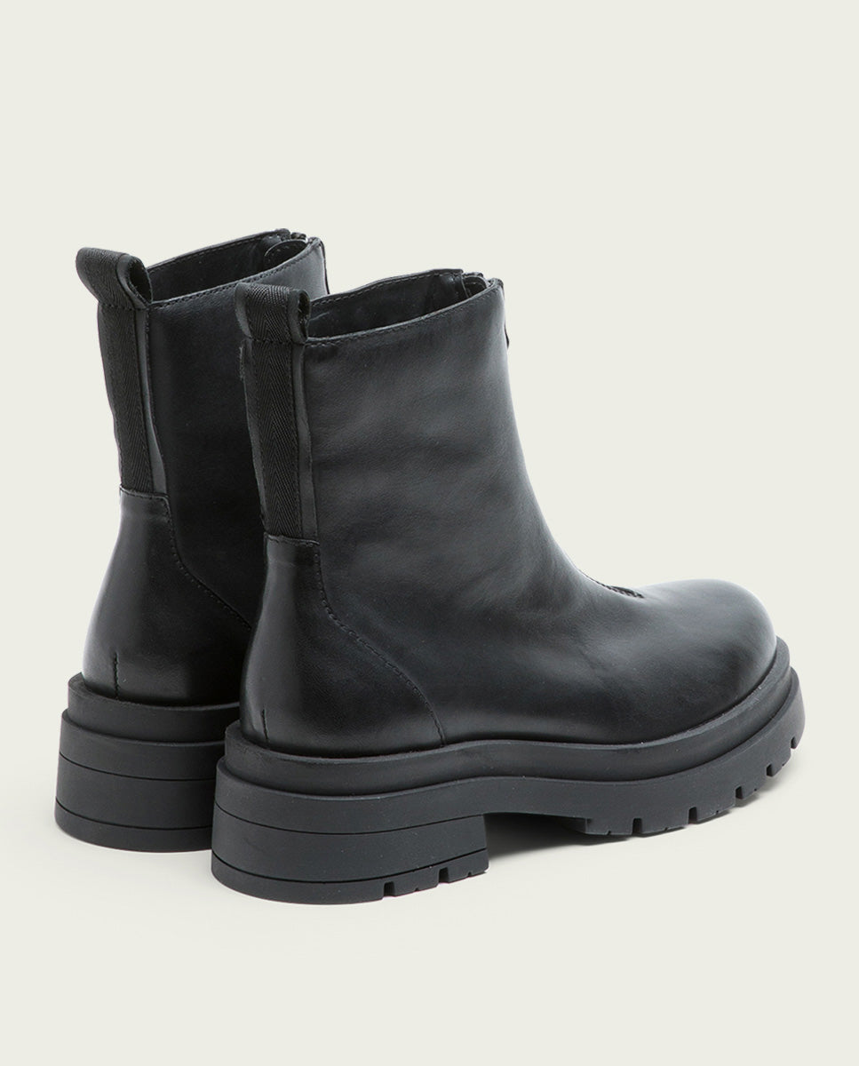 porronet BOTINES TRACK NEGROS PIEL CON CREMALLERA NALA Promoción por tiempo limitado