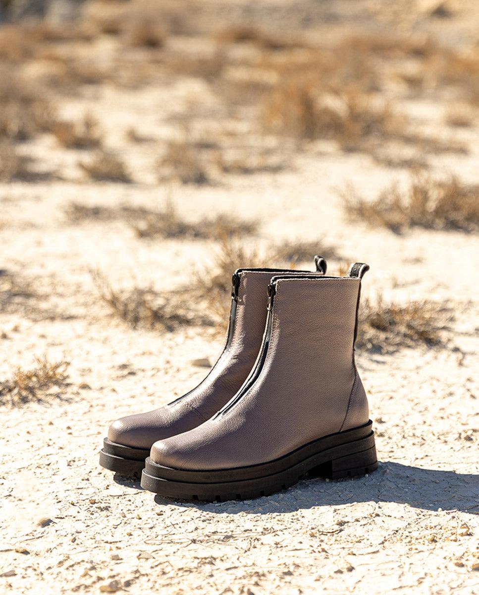 porronet BOTINES TRACK PIEL GRIS CON CREMALLERA NALA Solo hoy