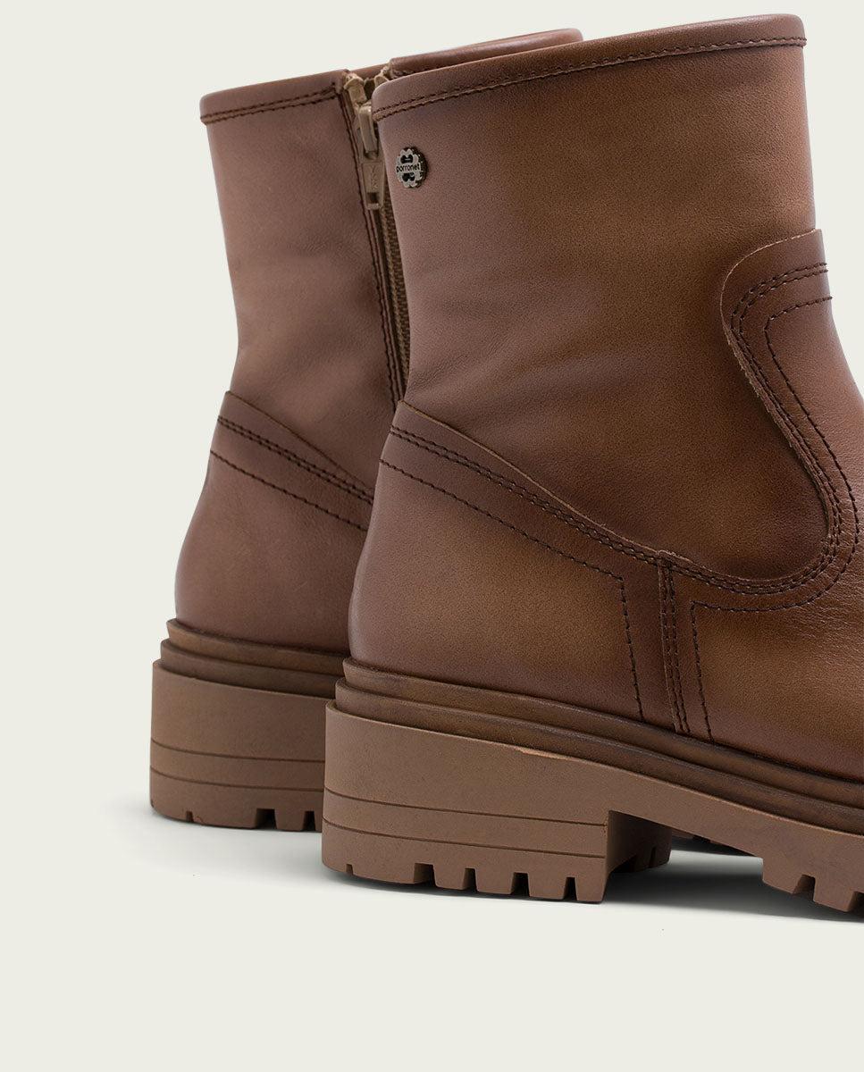 porronet BOTINES DE PIEL TAUPE CON CREMALLERA FIALA Oferta especial de fábrica