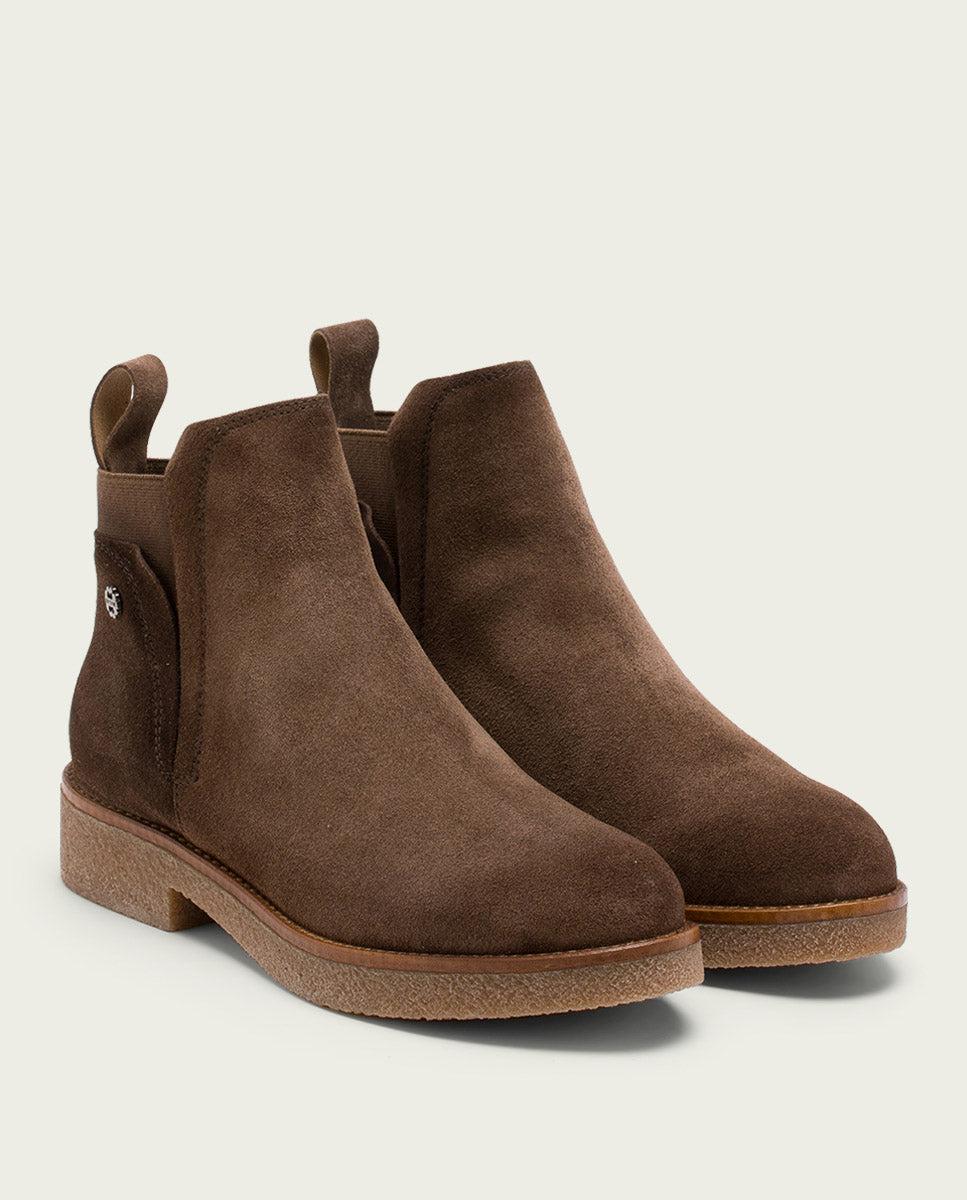 porronet BOTINES DE PIEL MOKA CON ELÁSTICOS DALIA Liquidación