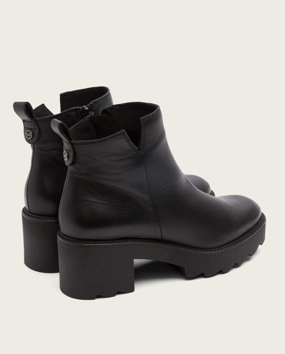porronet BOTINES DE PIEL CON CREMALLERA NEGRA MILA Tienda de fábrica