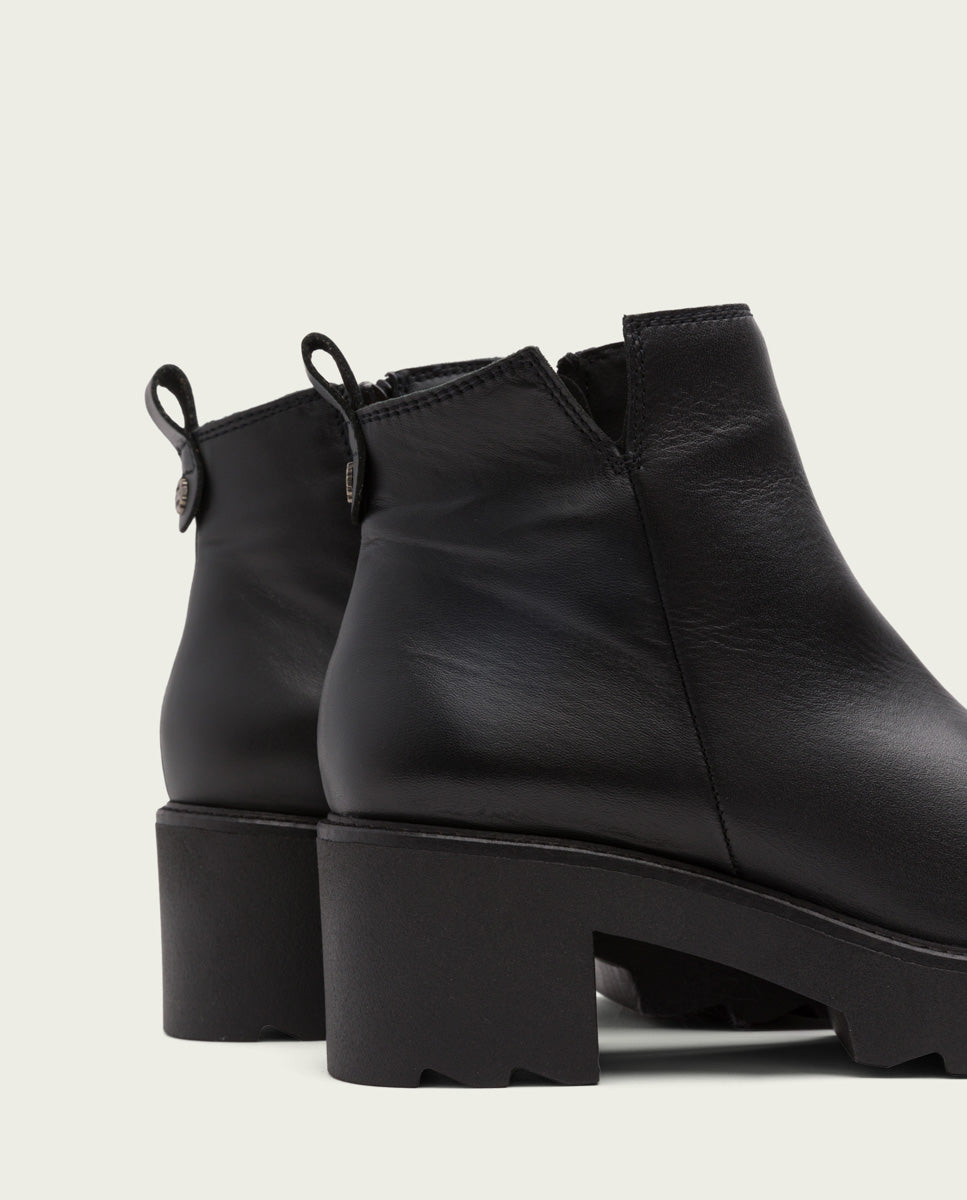 porronet BOTINES DE PIEL CON CREMALLERA NEGRA MILA Tienda de fábrica