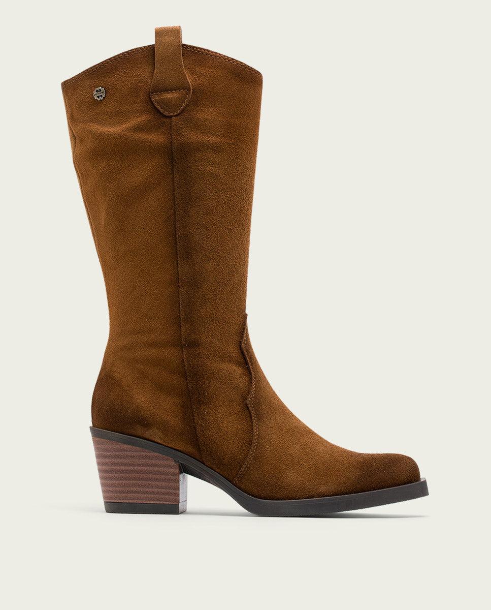 porronet BOTAS COWBOY DE PIEL CUERO CON CREMALLERA HILDA Precios de Black Friday