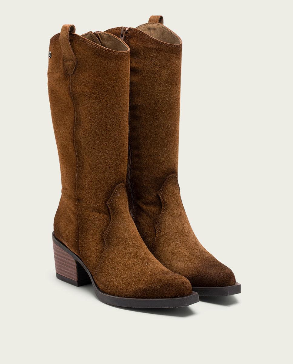 porronet BOTAS COWBOY DE PIEL CUERO CON CREMALLERA HILDA Precios de Black Friday