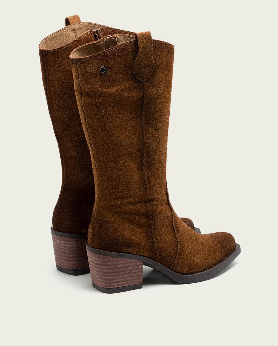 porronet BOTAS COWBOY DE PIEL CUERO CON CREMALLERA HILDA Precios de Black Friday