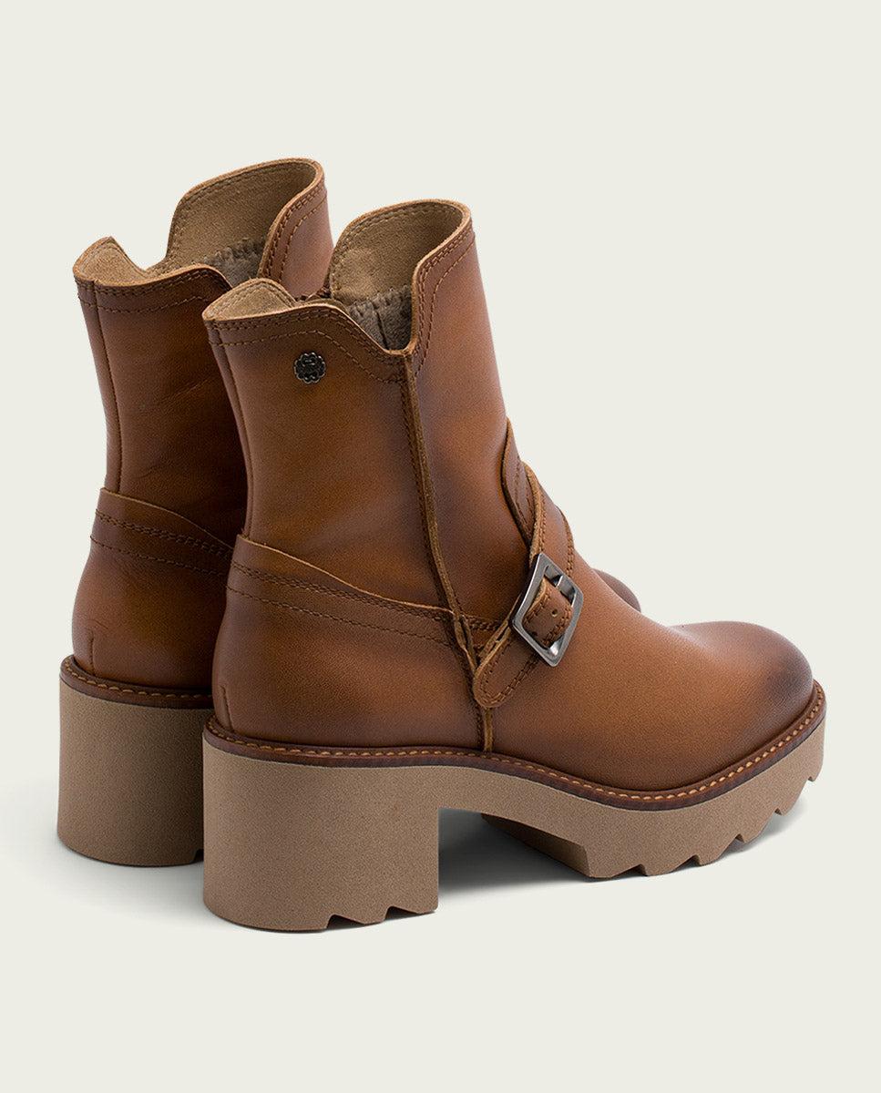 porronet BOTINES DE PIEL CON CREMALLERA CUERO MALIA Descuento por venta flash