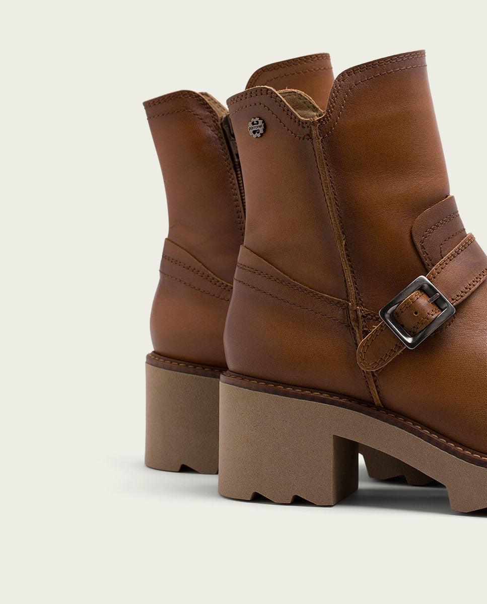 porronet BOTINES DE PIEL CON CREMALLERA CUERO MALIA Descuento por venta flash