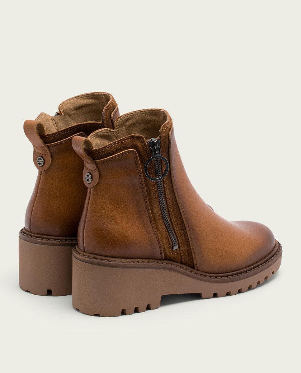 porronet BOTINES DE PIEL CON CUÑA Y CREMALLERA CUERO LEONA Ofertas de temporada