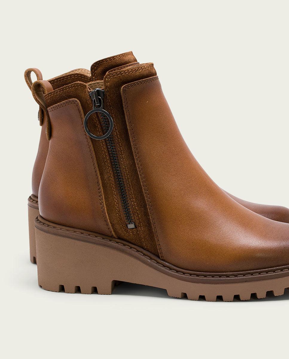 porronet BOTINES DE PIEL CON CUÑA Y CREMALLERA CUERO LEONA Ofertas de temporada