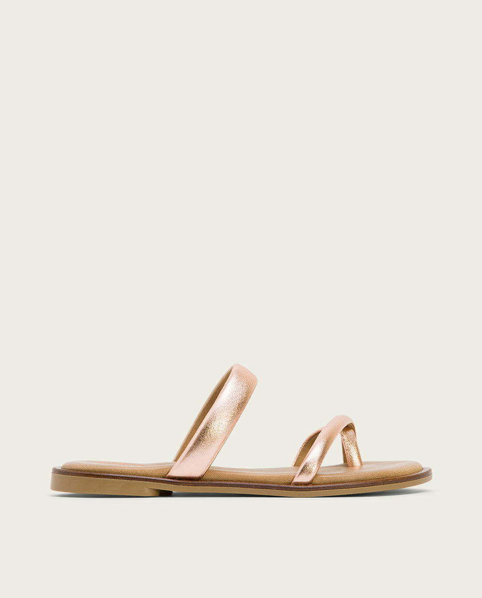 porronet SANDALIA ESCLAVA PLANA PIEL ROSÉ CARLY Rebajas top
